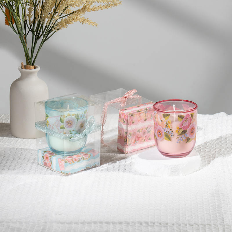 Lumânări parfumate cu ceașcă rotundă de sticlă pentru ziua mamei-Producător de lumânări din soia Eco