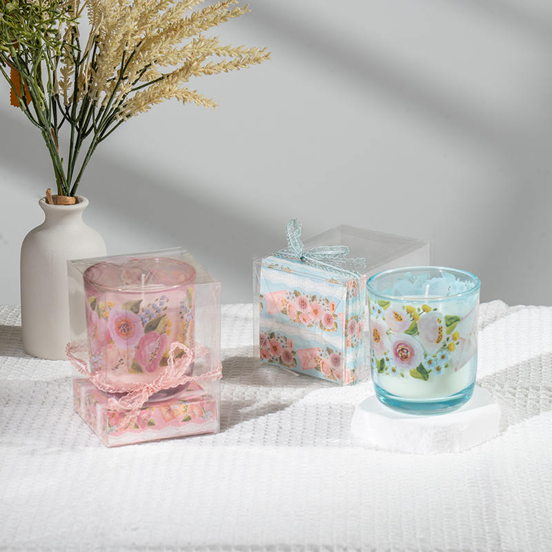 Lumânări parfumate cu ceașcă rotundă de sticlă pentru ziua mamei-Producător de lumânări din soia Eco