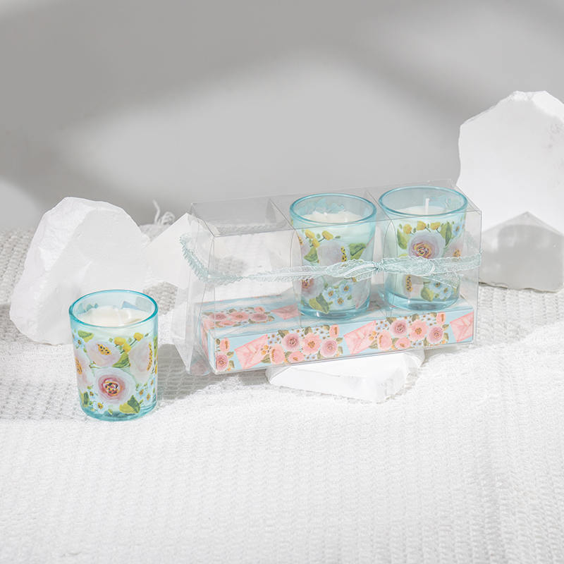 Ziua Mamei, clasice, mici, rotunde, lumânări parfumate de sticlă Set de 3 bucăți - producător de lumânări din soia ecologică