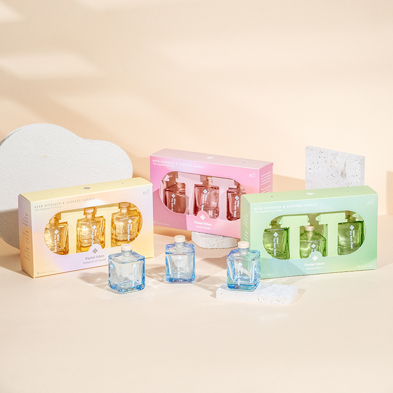 Set de difuzoare de stuf pentru sticla pătrată de 3 bucăți - set de aromă de 3 buc